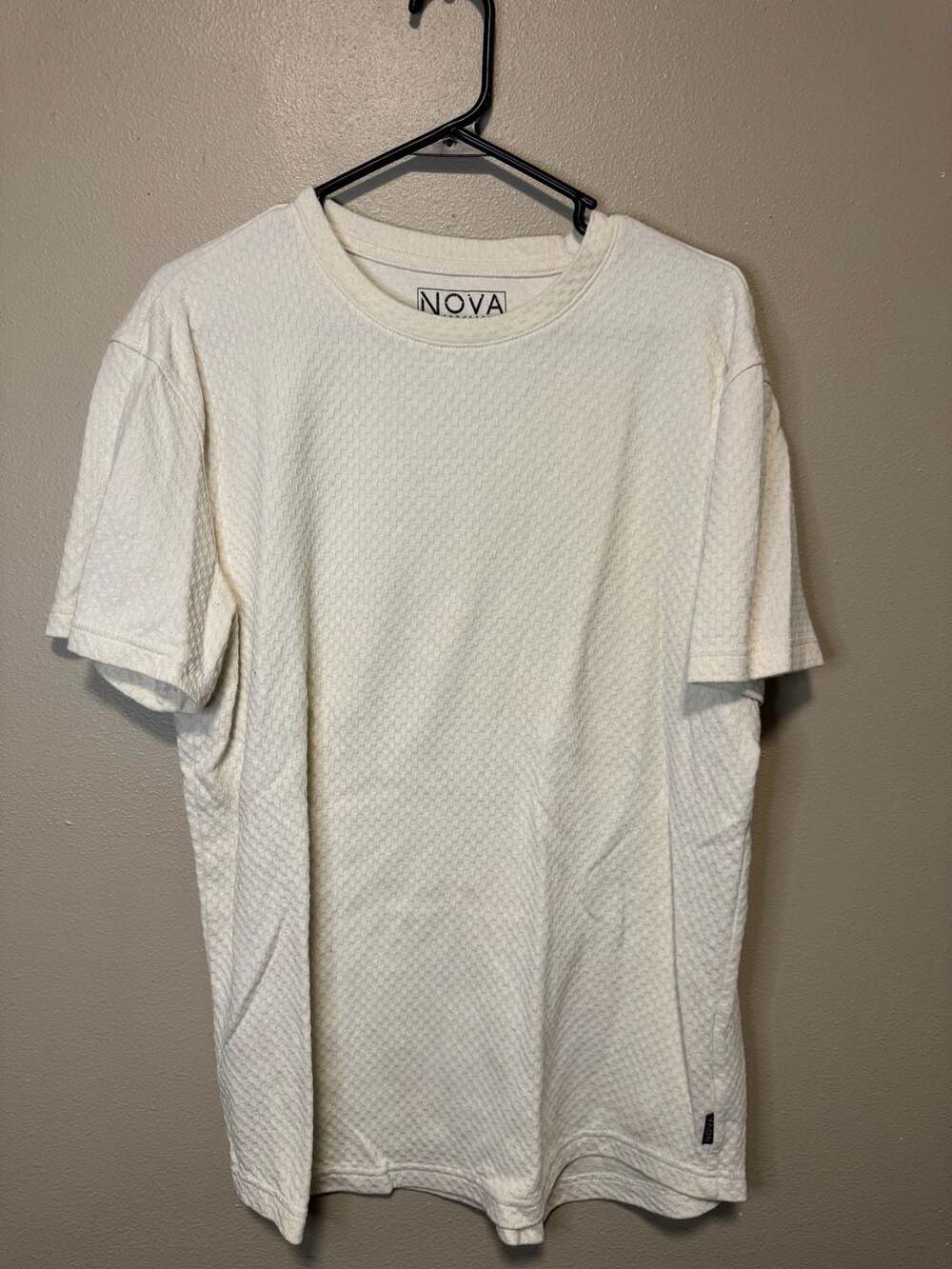 Nova Industries Ivory Textured Knit Short Sleeve T-Shirt